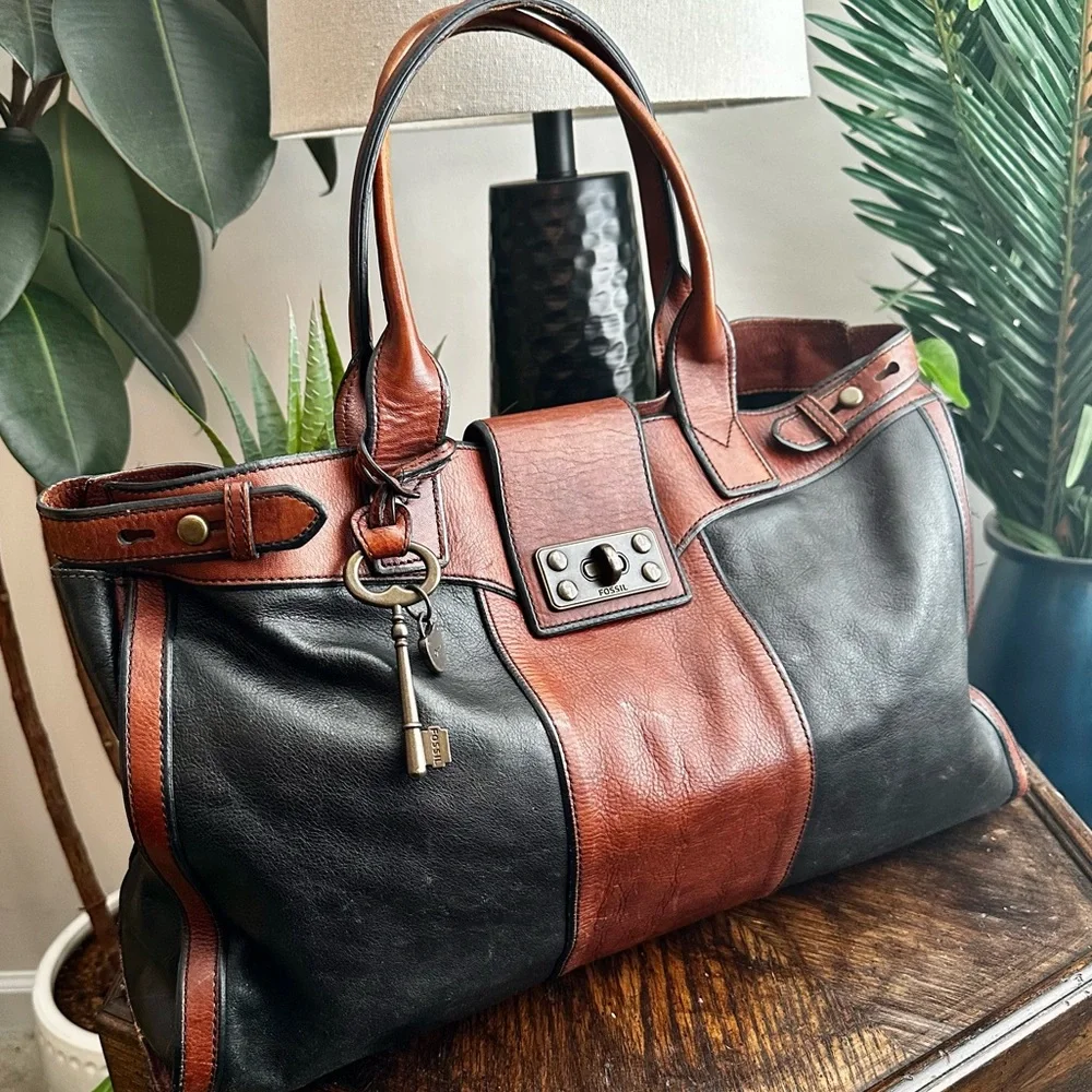 Fossil Vintage Reissue Weekender Leather Tote - Picture 3 of 6